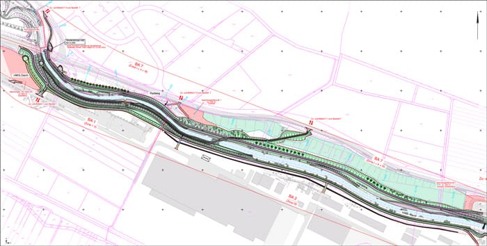 Übersichtsplan vom Bereich "Industriegebiet" im Maßnahmenkomplex II