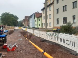 Umverlegung (Höherlegung) der vorhandenen Gasleitung, Aufnahme TLUBN 18.08.2022